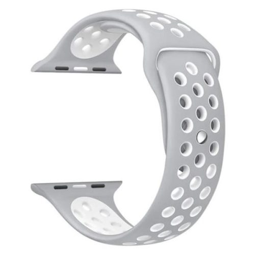 Apple Watch lélegző szilikon óraszíj /szürke-fehér/ 42/44/45/49 mm