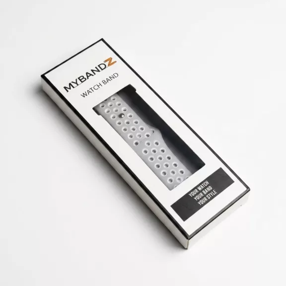 Apple Watch lélegző szilikon óraszíj /szürke-fehér/ 44/45/46/49 mm