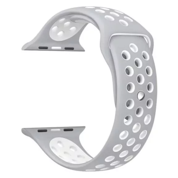 Apple Watch lélegző szilikon óraszíj /szürke-fehér/ 44/45/46/49 mm