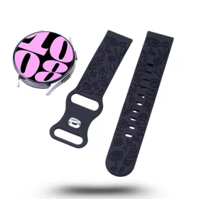 Mybandz Garden szilikon óraszíj-fekete/20mm