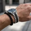 MYBANDZ Steel'o fém óraszíj /ezüst-fekete/ 20mm