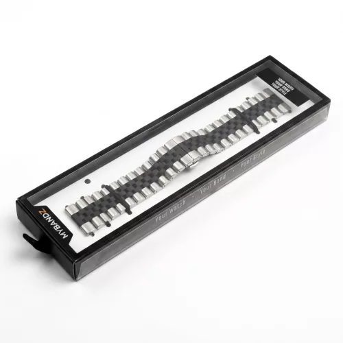 MYBANDZ Steel'o fém óraszíj /ezüst-fekete/ 20mm