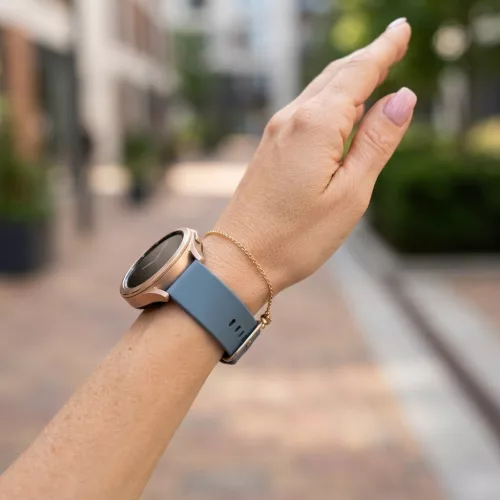 MYBANDZ Szilikon óraszíj fém csattal /szürkéskék-ezüst csat/ 20mm