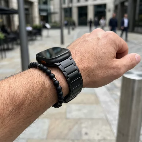 Apple Watch Titán fém óraszíj /fekete/ 44/45/46/49 mm