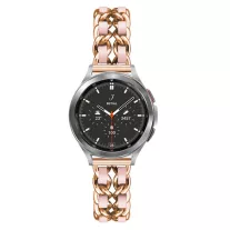   Mybandz  fém és bőr karkötő óraszíj /rosegold-pink/ 20 mm