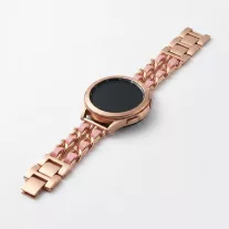   Mybandz  fém és bőr karkötő óraszíj /rosegold-pink/ 20 mm