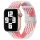 Apple Watch állítható fonott óraszíj /fehér-rózsaszín/ 40/41 és 42mm