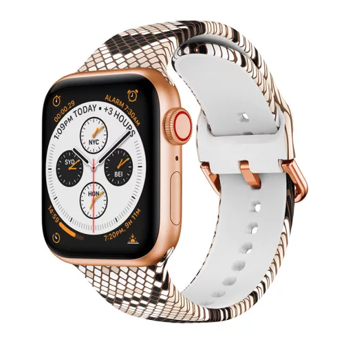 Apple Watch csatos szilikon óraszíj /kígyóbőr/ 44/45/46/49 mm