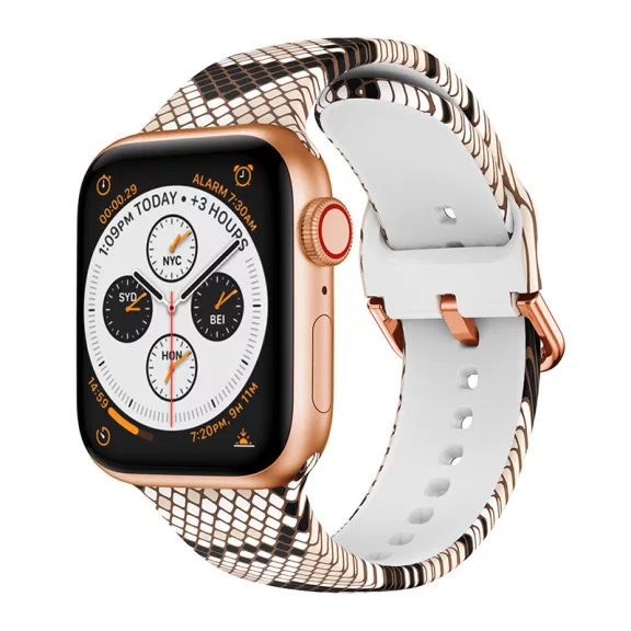 Apple Watch csatos szilikon óraszíj /kígyóbőr/ 44/45/46/49 mm