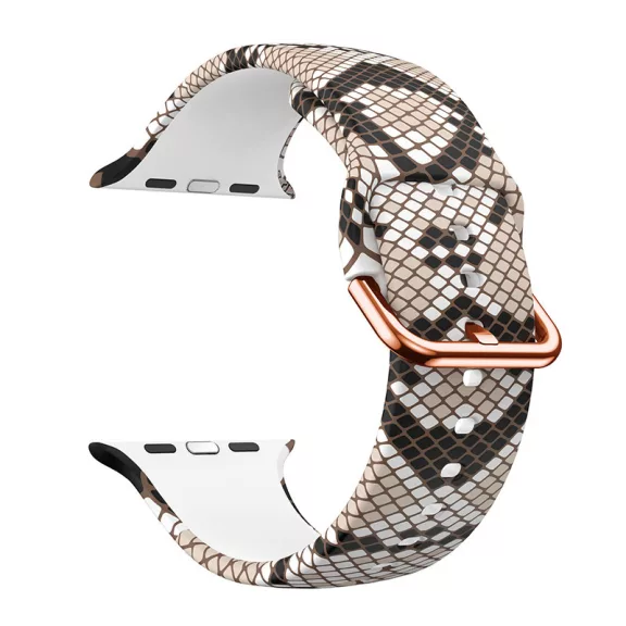 Apple Watch csatos szilikon óraszíj /kígyóbőr/ 44/45/46/49 mm