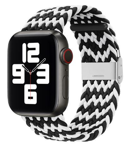 Apple Watch állítható fonott óraszíj /fekete-fehér/ 38/40/41 mm