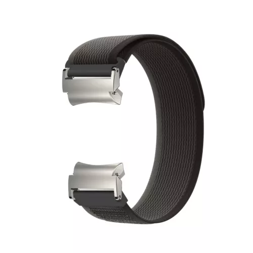MYBANDZ Tépőzáras puha szövet óraszíj Samsung Galaxy Watch 4-5-6-7/szürke-narancs/ 20mm