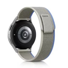   MYBANDZ Tépőzáras puha szövet óraszíj Samsung Galaxy Watch 4-5-6-7/szürke-kék/ 20mm