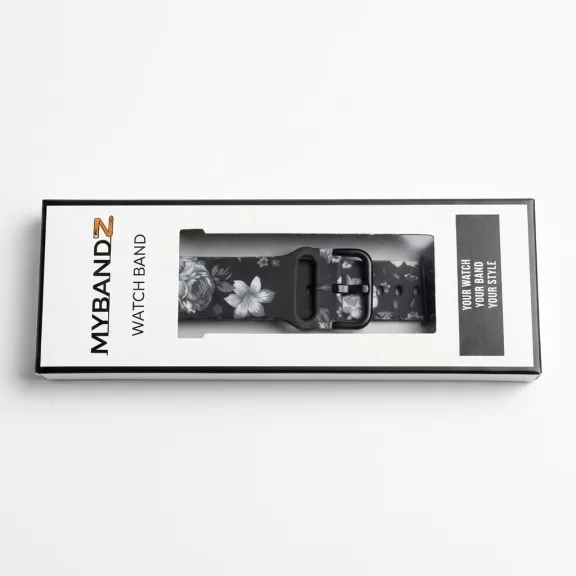 Apple Watch csatos szilikon óraszíj /blackflower/ 44/45/46/49 mm