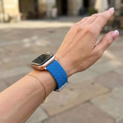 Apple Watch állítható fonott szövet óraszíj /égszínkék/ 44/45/46/49 mm