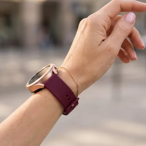 MYBANDZ Szilikon óraszíj fém csattal /bordó/ 20mm