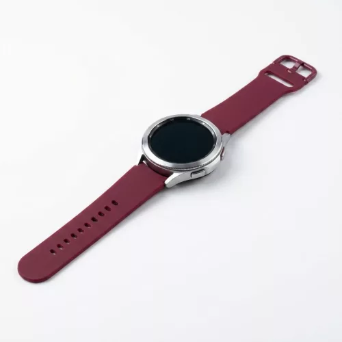 MYBANDZ Szilikon óraszíj fém csattal /bordó/ 20mm