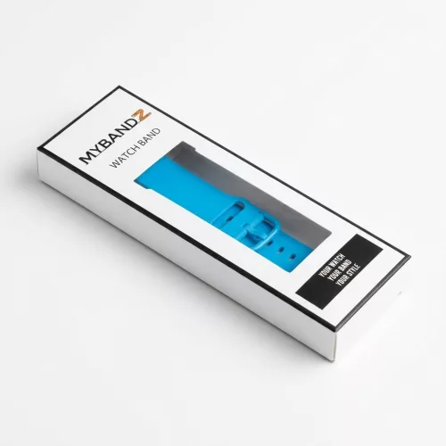 MYBANDZ Szilikon óraszíj fém csattal /égkék/ 20mm