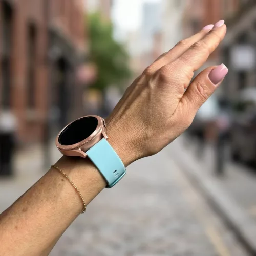 MYBANDZ Szilikon óraszíj fém csattal /babakék/ 20mm