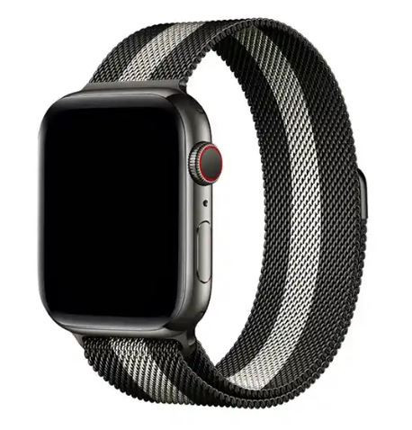 Apple Watch milánói fém óraszíj /fekete-fehér/ 42/44/45/49 mm