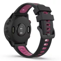   MYBANDZ Sportos két színű szilikon óraszíj - fekete-pink (Garmin 26mm QuickFit)