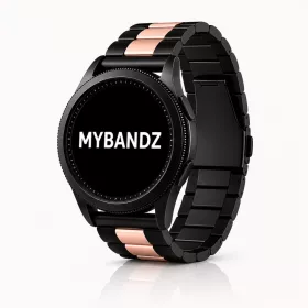 MYBANDZ Klasszikus fém óraszíj / fekete-rosegold / 20mm