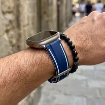   Apple Watch sportos szilikon óraszíj /kék-fehér/ 40/41 és 42mm