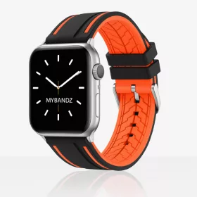   Apple Watch csatos szilikon óraszíj /fekete-narancs/ 40/41 és 42mm