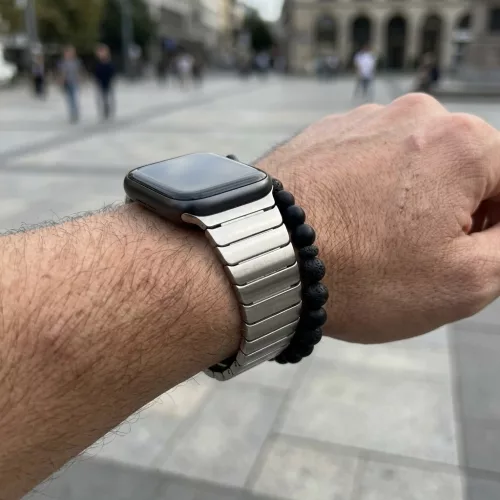 Apple Watch nagy láncszemes fém gyors záras óraszíj /ezüst/ 44/45/46/49 mm