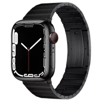  Apple Watch nagy láncszemes fém gyors záras óraszíj /fekete/ 44/45/46/49 mm