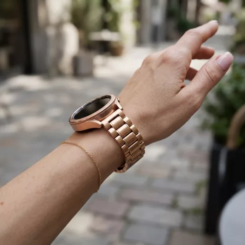 MYBANDZ Klasszikus fém óraszíj - Rosegold/ 22mm