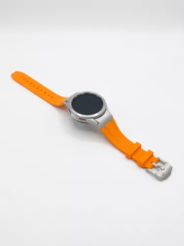 Mybandz Element szilikon óraszíj-Samsung Galaxy Watch 4-5-6-7/narancs-ezüst/20mm