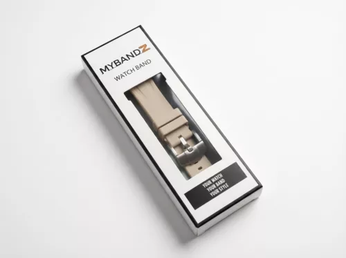 Mybandz Element szilikon óraszíj-Samsung Galaxy Watch 4-5-6-7/bézs-ezüst/20mm