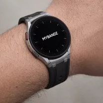   Mybandz Element szilikon óraszíj-Samsung Galaxy Watch 4-5-6-7/fekete-ezüst/20mm