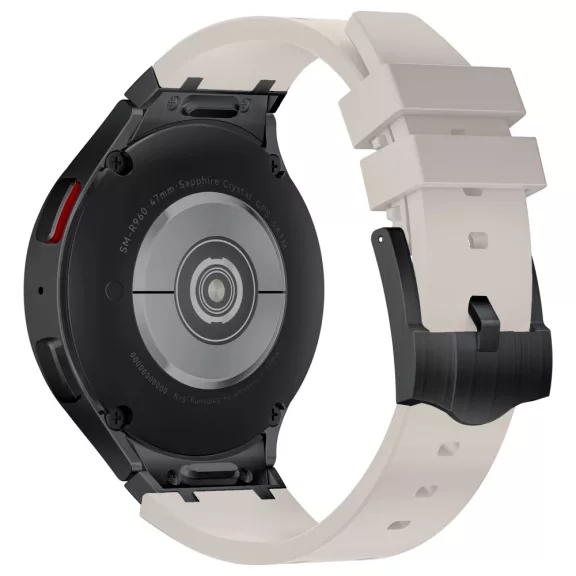 Mybandz Element szilikon óraszíj-Samsung Galaxy Watch 4-5-6-7/bézs-fekete/20mm