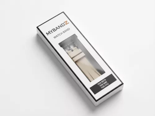 Mybandz Element szilikon óraszíj-Samsung Galaxy Watch 4-5-6-7/bézs-fekete/20mm