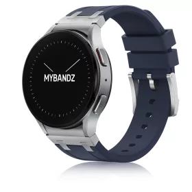   Mybandz Element szilikon óraszíj-Samsung Galaxy Watch 4-5-6-7/mélykék-ezüst/20mm