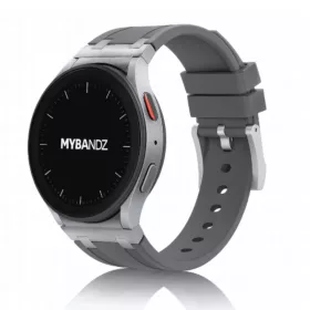   Mybandz Element szilikon óraszíj-Samsung Galaxy Watch 4-5-6-7/antracitszürke-ezüst/20mm
