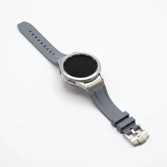 Mybandz Element szilikon óraszíj-Samsung Galaxy Watch 4-5-6-7/antracitszürke-ezüst/20mm