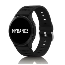 Mybandz bordázott szilikon óraszíj-fekete/22mm