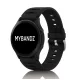 Mybandz bordázott szilikon óraszíj-fekete/22mm