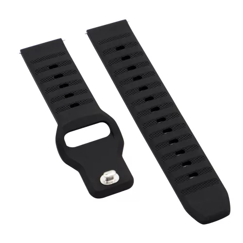 Mybandz bordázott szilikon óraszíj-fekete/22mm