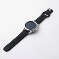 Mybandz bordázott szilikon óraszíj-fekete/20mm