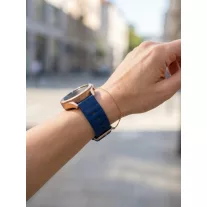 Mybandz bordázott szilikon óraszíj-mélykék/20mm