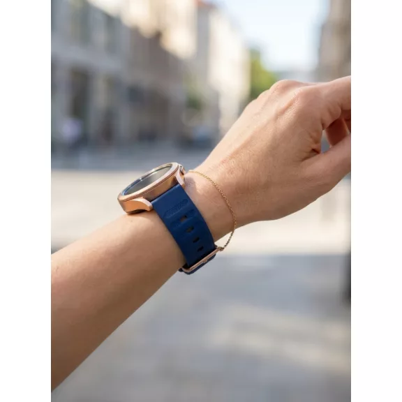 Mybandz bordázott szilikon óraszíj-mélykék/20mm
