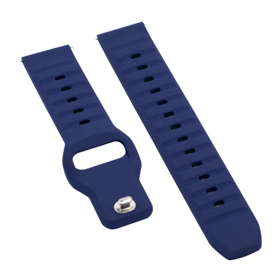 Mybandz bordázott szilikon óraszíj-mélykék/20mm