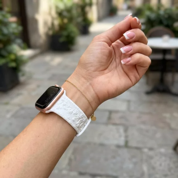 Apple Watch Rosy szilikon óraszíj-fehér 44/45/46/49 mm