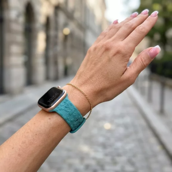 Apple Watch Rosy szilikon óraszíj-zöldes-kék 44/45/46/49 mm