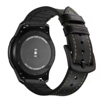   MYBANDZ Kívül puha bőr belül szilikon óraszíj /fekete/ / 22mm
