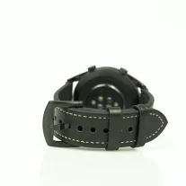   MYBANDZ Kívül puha bőr belül szilikon óraszíj /fekete/ / 22mm